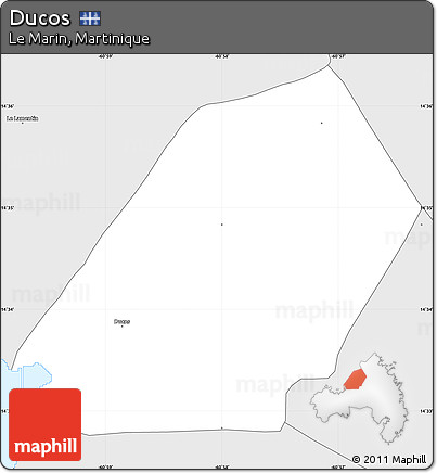 Silver Style Simple Map of Ducos