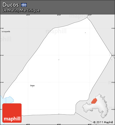 Silver Style Simple Map of Ducos
