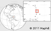 Blank Location Map of Le François, highlighted country