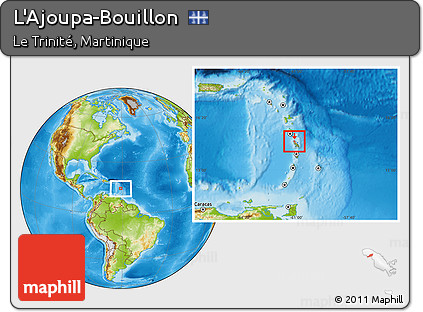 Physical Location Map of L'Ajoupa-Bouillon, highlighted parent region, within the entire country