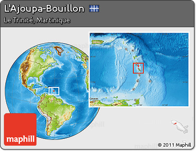 Physical Location Map of L'Ajoupa-Bouillon, highlighted parent region, within the entire country