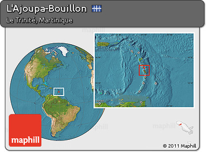 Satellite Location Map of L'Ajoupa-Bouillon