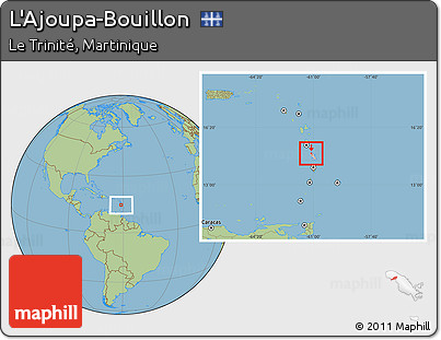 Savanna Style Location Map of L'Ajoupa-Bouillon, highlighted country, within the entire country