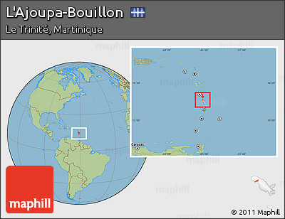 Savanna Style Location Map of L'Ajoupa-Bouillon, highlighted country, within the entire country