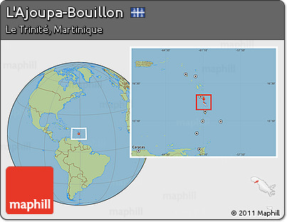 Savanna Style Location Map of L'Ajoupa-Bouillon, highlighted country, highlighted parent region