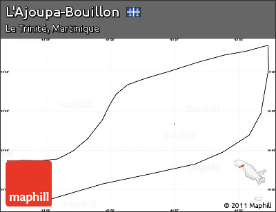 Blank Simple Map of L'Ajoupa-Bouillon, cropped outside