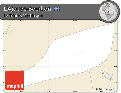 Classic Style Simple Map of L'Ajoupa-Bouillon