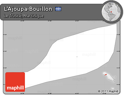 Gray Simple Map of L'Ajoupa-Bouillon, single color outside