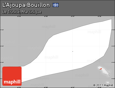 Gray Simple Map of L'Ajoupa-Bouillon, single color outside