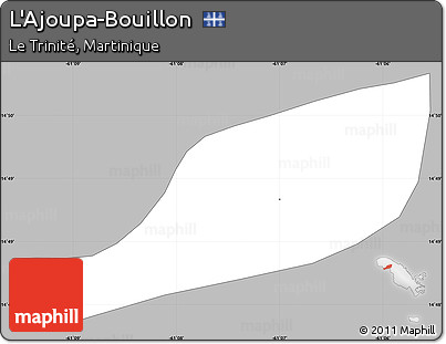 Gray Simple Map of L'Ajoupa-Bouillon, single color outside