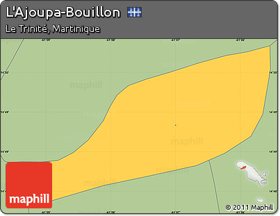 Savanna Style Simple Map of L'Ajoupa-Bouillon