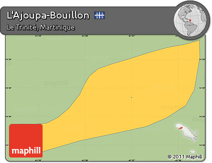 Savanna Style Simple Map of L'Ajoupa-Bouillon, single color outside