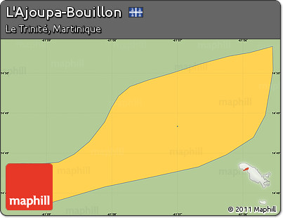 Savanna Style Simple Map of L'Ajoupa-Bouillon, single color outside