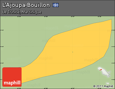 Savanna Style Simple Map of L'Ajoupa-Bouillon, single color outside