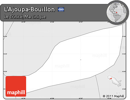 Silver Style Simple Map of L'Ajoupa-Bouillon