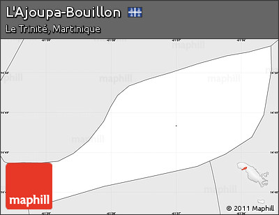 Silver Style Simple Map of L'Ajoupa-Bouillon