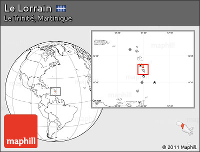 Blank Location Map of Le Lorrain, highlighted parent region