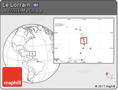 Blank Location Map of Le Lorrain, highlighted parent region