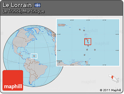 Gray Location Map of Le Lorrain, within the entire country