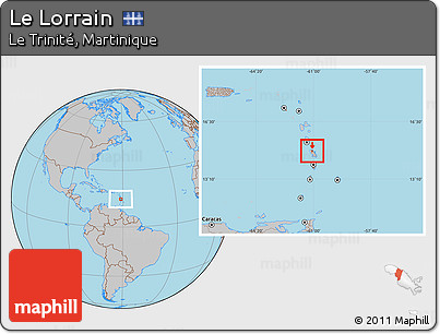 Gray Location Map of Le Lorrain, highlighted country