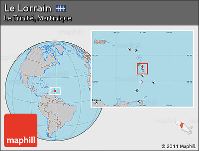 Gray Location Map of Le Lorrain, highlighted country, highlighted parent region