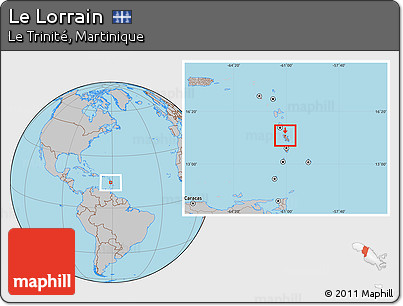 Gray Location Map of Le Lorrain, highlighted parent region, within the entire country