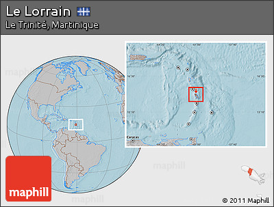Gray Location Map of Le Lorrain, hill shading