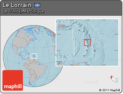 Gray Location Map of Le Lorrain, hill shading