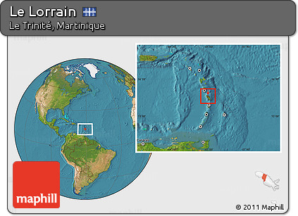 Satellite Location Map of Le Lorrain, within the entire country