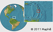 Satellite Location Map of Le Lorrain, highlighted country, within the entire country