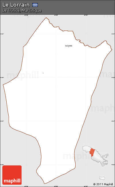 Classic Style Simple Map of Le Lorrain, cropped outside