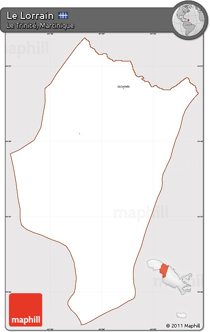 Classic Style Simple Map of Le Lorrain, cropped outside