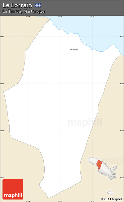 Classic Style Simple Map of Le Lorrain, single color outside