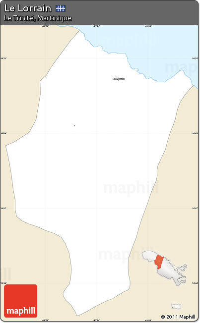 Classic Style Simple Map of Le Lorrain, single color outside