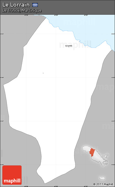 Gray Simple Map of Le Lorrain, single color outside