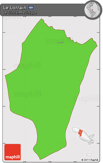 Political Simple Map of Le Lorrain, cropped outside
