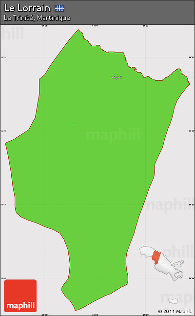 Political Simple Map of Le Lorrain, cropped outside