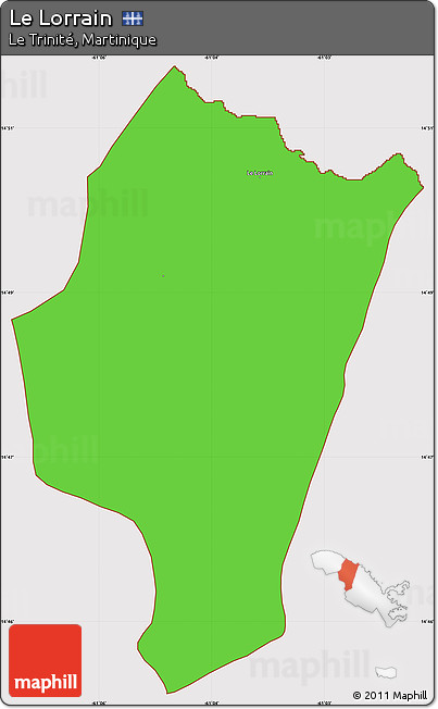 Political Simple Map of Le Lorrain, cropped outside