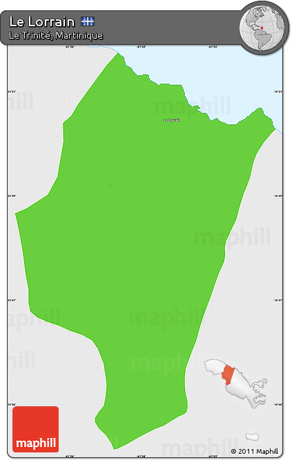 Political Simple Map of Le Lorrain, single color outside