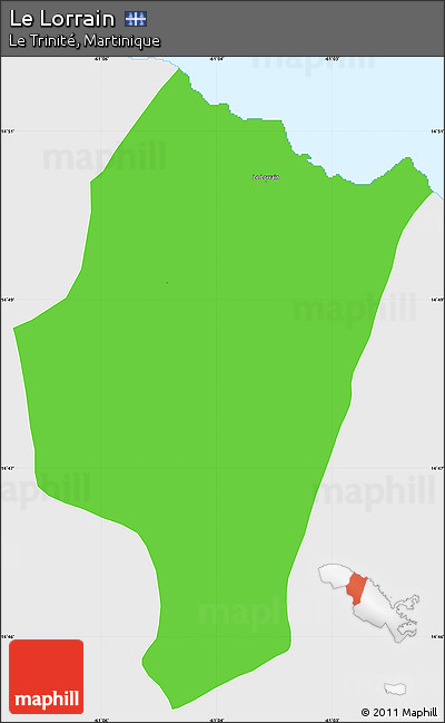 Political Simple Map of Le Lorrain, single color outside