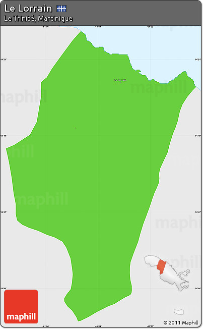 Political Simple Map of Le Lorrain, single color outside
