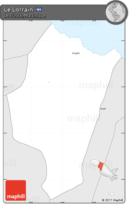 Silver Style Simple Map of Le Lorrain