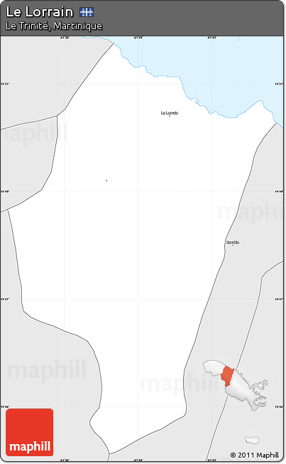 Silver Style Simple Map of Le Lorrain