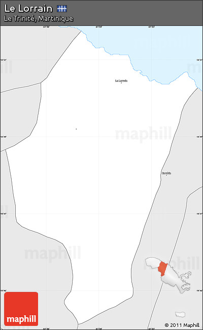 Silver Style Simple Map of Le Lorrain