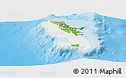 Physical Panoramic Map of Le Trinité, single color outside