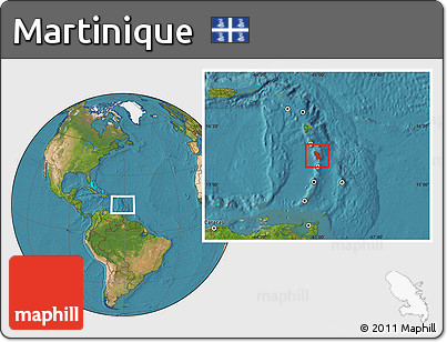 Satellite Location Map of Martinique