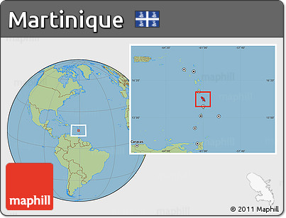 Savanna Style Location Map of Martinique