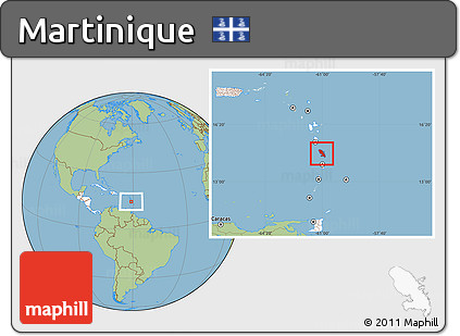 Savanna Style Location Map of Martinique, highlighted continent