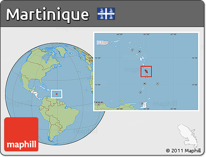 Savanna Style Location Map of Martinique, highlighted continent