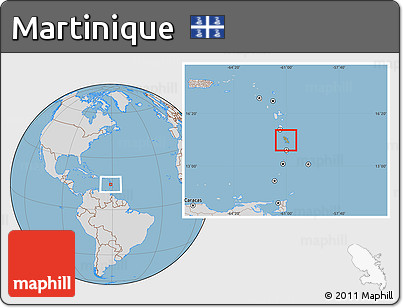 Savanna Style Location Map of Martinique, lighten, desaturated, land only